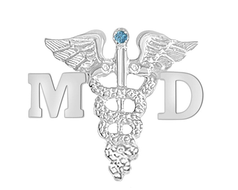 Medical Doctor MD Silver Graduation Pin - NursingPin.com