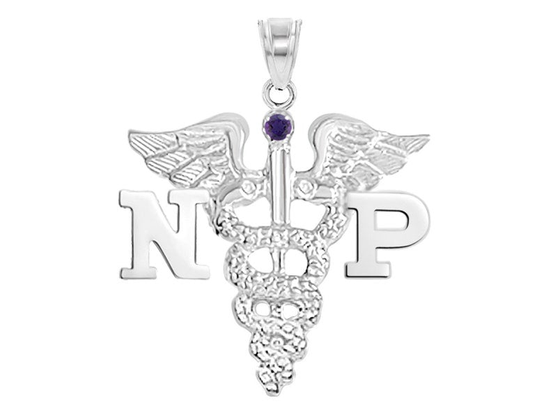 NP Charm Silver for Nurse Practitioners - NursingPin.com
