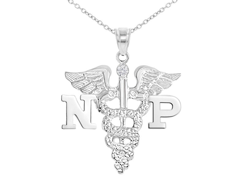 Nurse Practitioner NP Silver Necklace - NursingPin.com