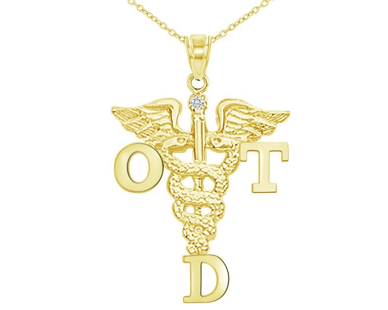 OTD Graduation Necklace in 14K Yellow Gold - NursingPin.com