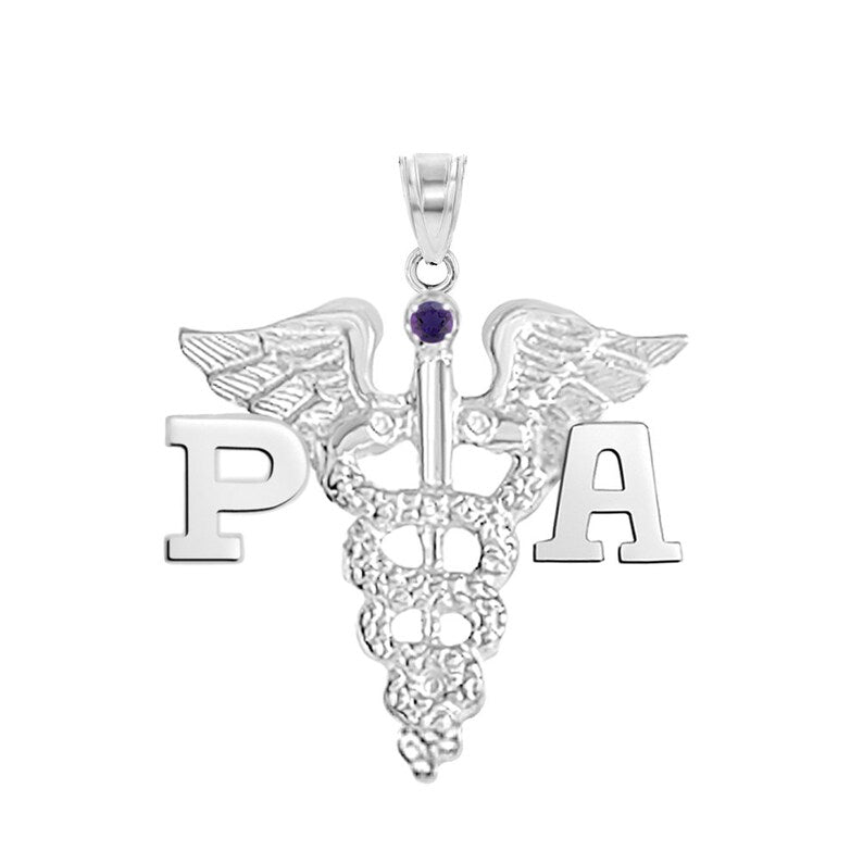 Physician Assistant PA Charm in Silver - NursingPin.com