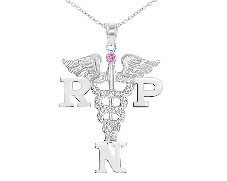 Registered Practical Nurse RPN Necklace Silver - NursingPin.com