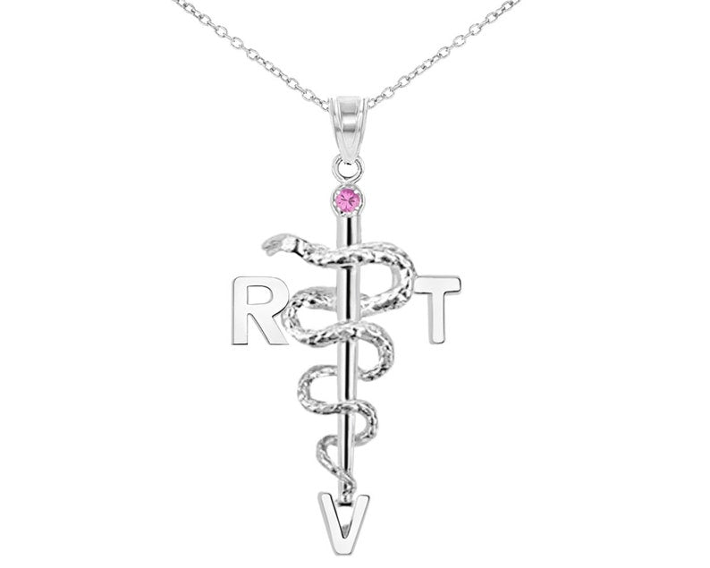 Registered Vet Tech RVT Silver Necklace - NursingPin.com
