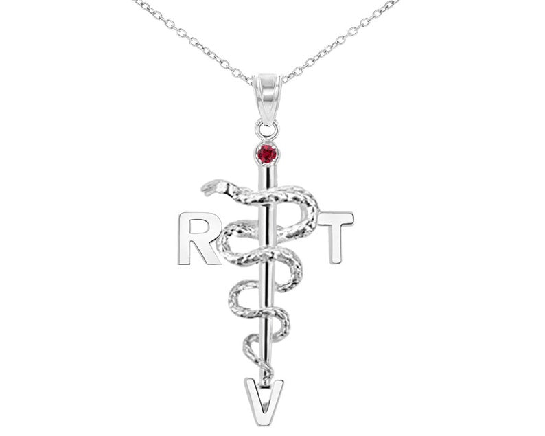 Registered Vet Tech RVT Silver Necklace - NursingPin.com