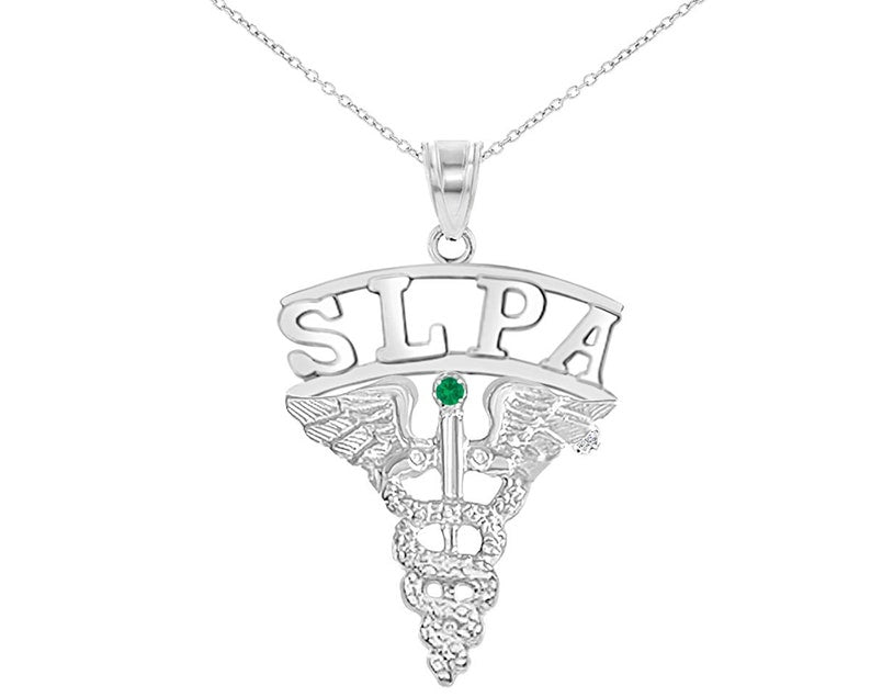 SLPA Silver Necklace & Graduation Charm - NursingPin.com